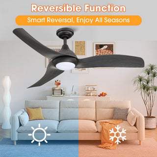52" Hamptons Industrial DC Motor Downrod Mount Reversible Ceiling Fan with LED Lighting and Remote Control