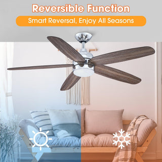 52" Dicken Hamptons Farmhouse Downrod Mount Reversible Ceiling Fan with Lighting and Remote Control