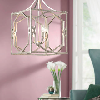 3-Light / 4-Light Hamptons Vintage Lantern Square Chandelier with Adjustable Hanging Length