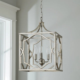 3-Light / 4-Light Hamptons Vintage Lantern Square Chandelier with Adjustable Hanging Length