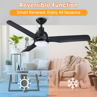 52" Cason Hamptons Induatrial Downrod Mount Reversible Ceiling Fan with LED Lighting and Remote Control
