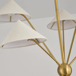 5-Light Hamptons Modern Golden Island Chandelier With Adjustable Hanging Length for Dining Area