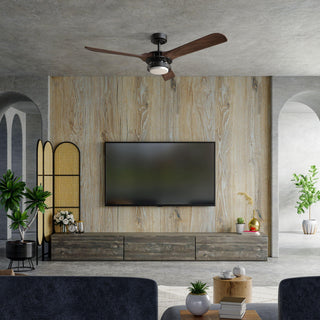 52" Aerofanture Industrial DC Motor Downrod Mount Reversible Ceiling Fan with Lighting and Remote Control - ParrotUncle