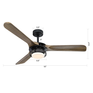 52" Aerofanture Hamptons Industrial DC Motor Downrod Mount Reversible Ceiling Fan with Lighting and Remote Control