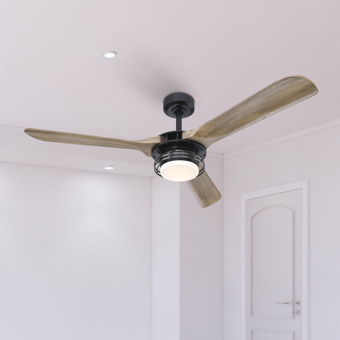 52" Aerofanture Industrial DC Motor Downrod Mount Reversible Ceiling Fan with Lighting and Remote Control - ParrotUncle