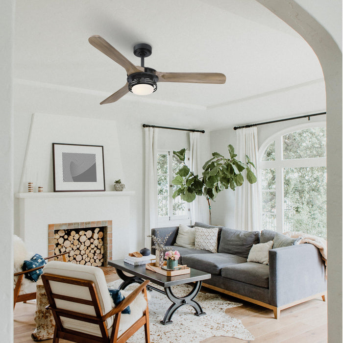 52" Aerofanture Industrial DC Motor Downrod Mount Reversible Ceiling Fan with Lighting and Remote Control - ParrotUncle