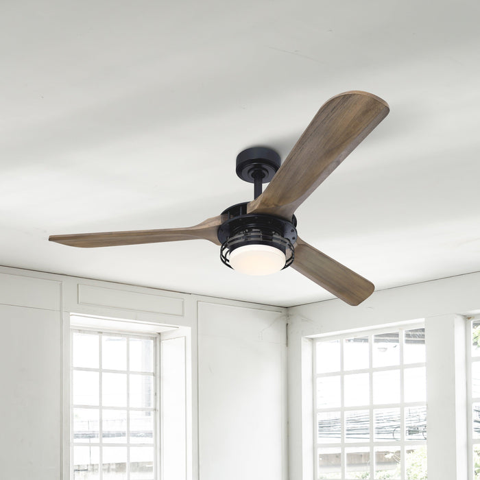 52" Aerofanture Industrial DC Motor Downrod Mount Reversible Ceiling Fan with Lighting and Remote Control - ParrotUncle