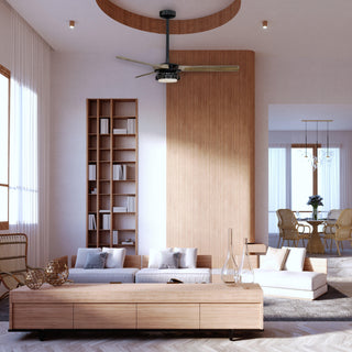 52" Aerofanture Hamptons Industrial DC Motor Downrod Mount Reversible Ceiling Fan with Lighting and Remote Control