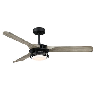 52" Aerofanture Hamptons Industrial DC Motor Downrod Mount Reversible Ceiling Fan with Lighting and Remote Control