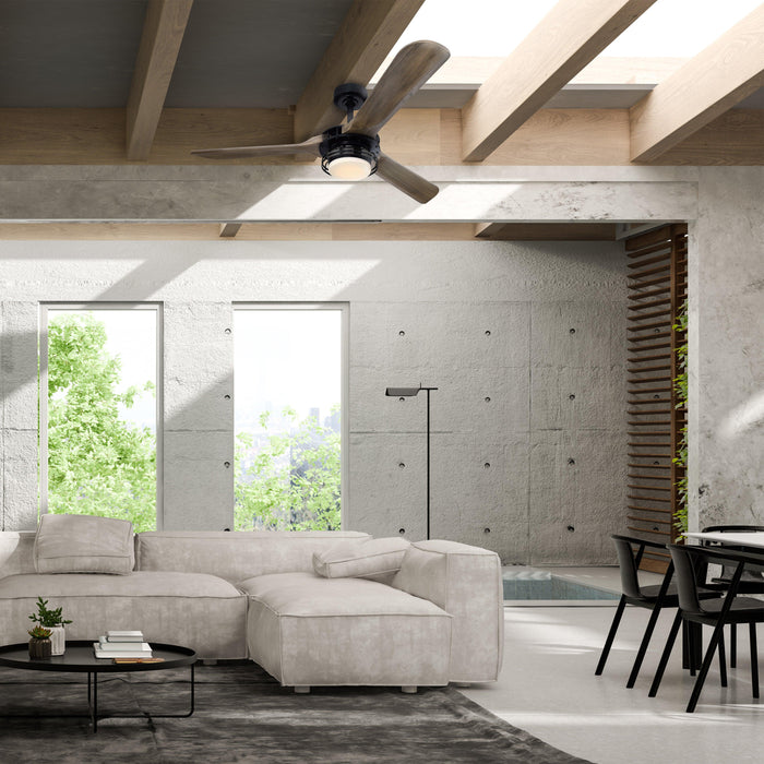 52" Aerofanture Industrial DC Motor Downrod Mount Reversible Ceiling Fan with Lighting and Remote Control - ParrotUncle