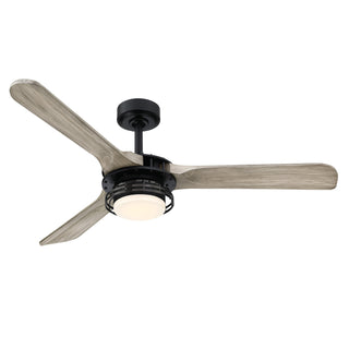 52" Aerofanture Hamptons Industrial DC Motor Downrod Mount Reversible Ceiling Fan with Lighting and Remote Control