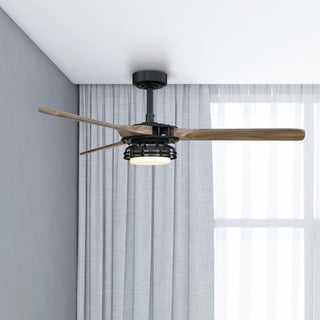 52" Aerofanture Hamptons Industrial DC Motor Downrod Mount Reversible Ceiling Fan with Lighting and Remote Control