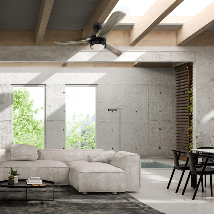 52" Aerofanture Industrial DC Motor Downrod Mount Reversible Ceiling Fan with Lighting and Remote Control - ParrotUncle