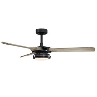 52" Aerofanture Hamptons Industrial DC Motor Downrod Mount Reversible Ceiling Fan with Lighting and Remote Control