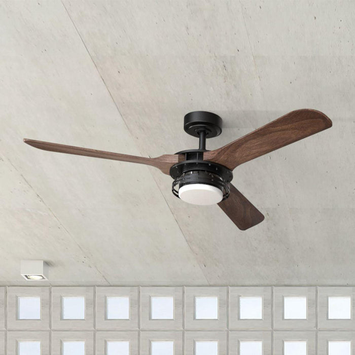 52" Aerofanture Industrial DC Motor Downrod Mount Reversible Ceiling Fan with Lighting and Remote Control - ParrotUncle