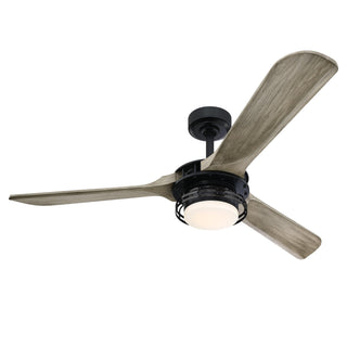 52" Aerofanture Hamptons Industrial DC Motor Downrod Mount Reversible Ceiling Fan with Lighting and Remote Control