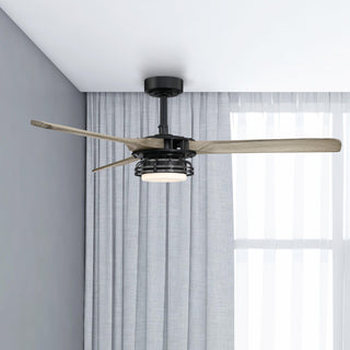 52" Aerofanture Hamptons Industrial DC Motor Downrod Mount Reversible Ceiling Fan with Lighting and Remote Control