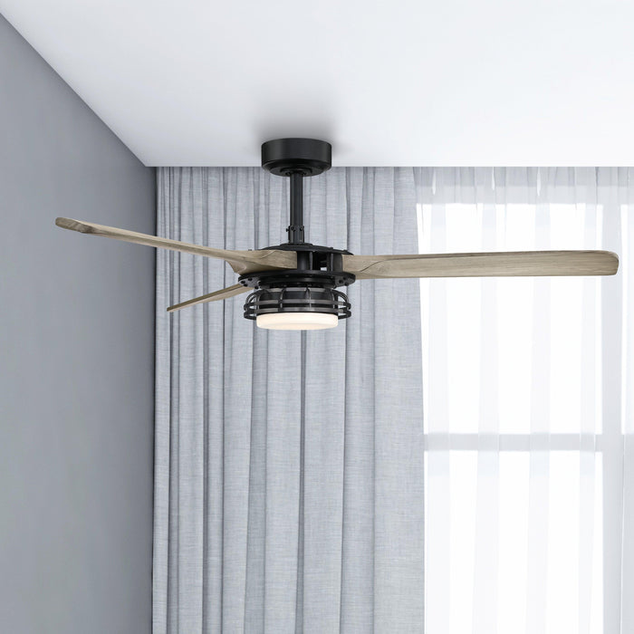 52" Aerofanture Industrial DC Motor Downrod Mount Reversible Ceiling Fan with Lighting and Remote Control - ParrotUncle