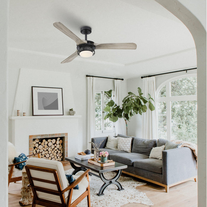 52" Aerofanture Industrial DC Motor Downrod Mount Reversible Ceiling Fan with Lighting and Remote Control - ParrotUncle