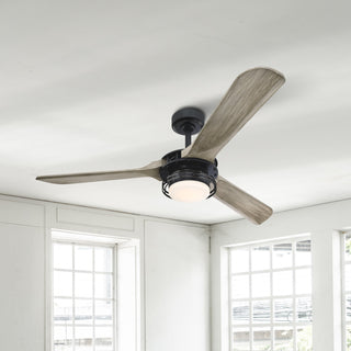 52" Aerofanture Hamptons Industrial DC Motor Downrod Mount Reversible Ceiling Fan with Lighting and Remote Control