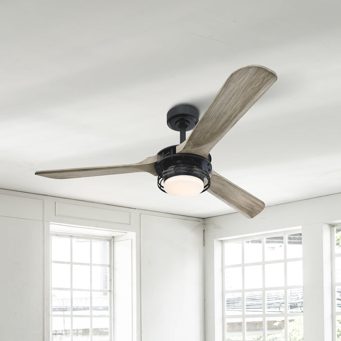 52" Aerofanture Industrial DC Motor Downrod Mount Reversible Ceiling Fan with Lighting and Remote Control - ParrotUncle