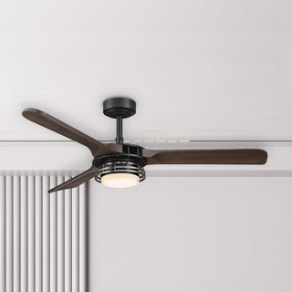 52" Aerofanture Hamptons Industrial DC Motor Downrod Mount Reversible Ceiling Fan with Lighting and Remote Control