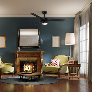 52" Aerofanture Hamptons Industrial DC Motor Downrod Mount Reversible Ceiling Fan with Lighting and Remote Control