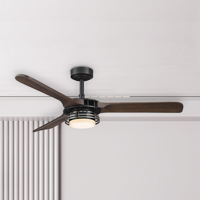 52" Aerofanture Industrial DC Motor Downrod Mount Reversible Ceiling Fan with Lighting and Remote Control - ParrotUncle