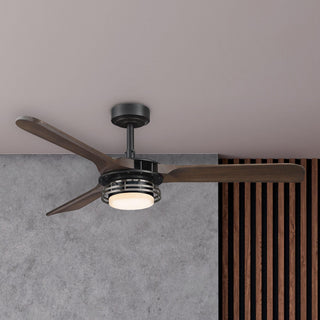52" Aerofanture Hamptons Industrial DC Motor Downrod Mount Reversible Ceiling Fan with Lighting and Remote Control