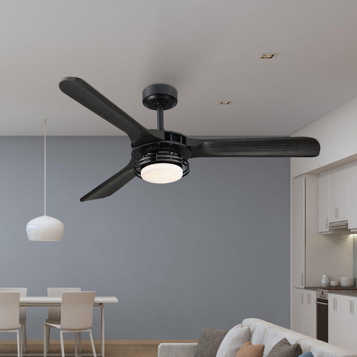 52" Aerofanture Industrial DC Motor Downrod Mount Reversible Ceiling Fan with Lighting and Remote Control - ParrotUncle