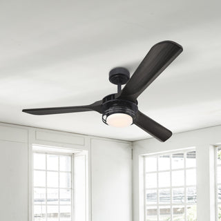 52" Aerofanture Hamptons Industrial DC Motor Downrod Mount Reversible Ceiling Fan with Lighting and Remote Control
