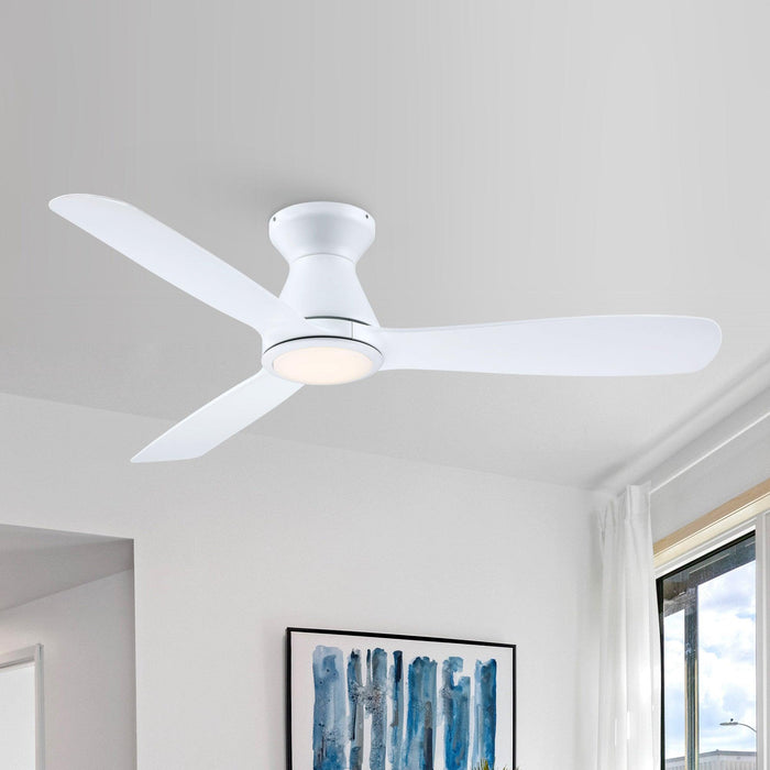 52" Ahmedabad Industrial DC Motor Flush Mount Reversible Ceiling Fan with LED Lighting and Remote Control - ParrotUncle