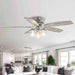 52" Bangatore Modern Chrome Flush Mount Reversible Ceiling Fan with Lighting and Remote Control - ParrotUncle