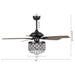 52" Berkshire Modern Downrod Mount Reversible Crystal Ceiling Fan with Lighting and Remote Control - ParrotUncle