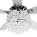 52" Berkshire Modern Downrod Mount Reversible Crystal Ceiling Fan with Lighting and Remote Control - ParrotUncle