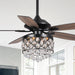 52" Berkshire Modern Downrod Mount Reversible Crystal Ceiling Fan with Lighting and Remote Control - ParrotUncle