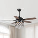 52" Berkshire Modern Downrod Mount Reversible Crystal Ceiling Fan with Lighting and Remote Control - ParrotUncle