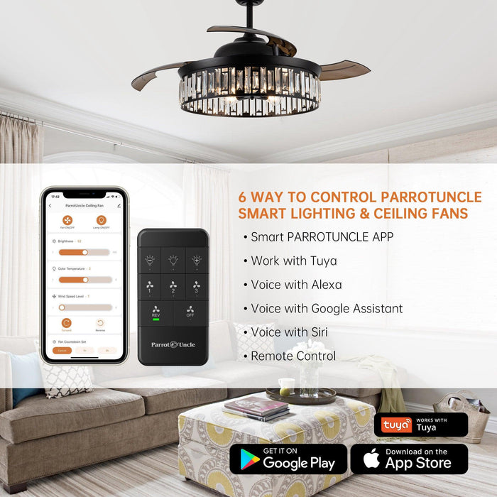 52" Broxburne Smart Fan with Light Kit - ParrotUncle