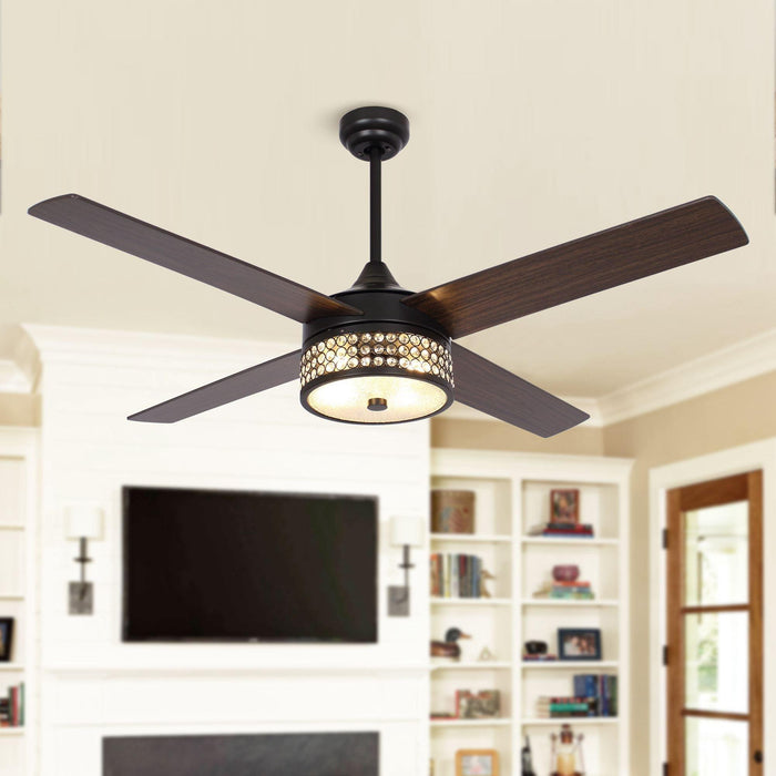 52" Cason Modern Downrod Mount Reversible Ceiling Fan with Lighting and Remote Control - ParrotUncle