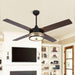 52" Cason Modern Downrod Mount Reversible Ceiling Fan with Lighting and Remote Control - ParrotUncle