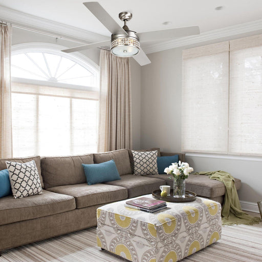 52" Cason Modern Downrod Mount Reversible Ceiling Fan with Lighting and Remote Control - ParrotUncle