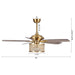 52" Cochin Industrial Downrod Mount Reversible Crystal Ceiling Fan with Lighting and Remote Control - ParrotUncle