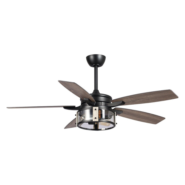 52" Coimbatore Farmhouse Downrod Mount Reversible Ceiling Fan with Lighting and Remote Control - ParrotUncle