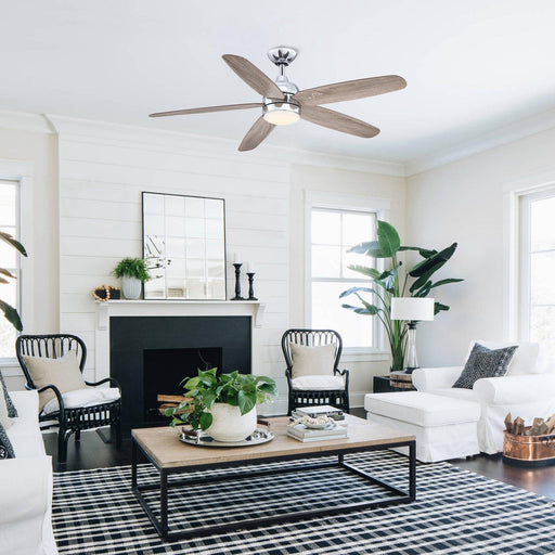 52" Dicken Modern Downrod Mount Reversible Crystal Ceiling Fan with Lighting and Remote Control - ParrotUncle