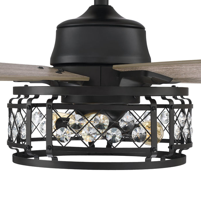 52" Divisadero Farmhouse Downrod Mount Reversible Crystal Ceiling Fan with Lighting and Remote Control - ParrotUncle