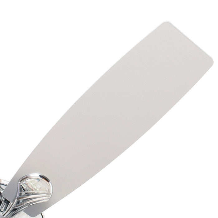 52" Elkton Modern Chrome Downrod Mount Reversible Crystal Ceiling Fan with Lighting and Remote Control - ParrotUncle