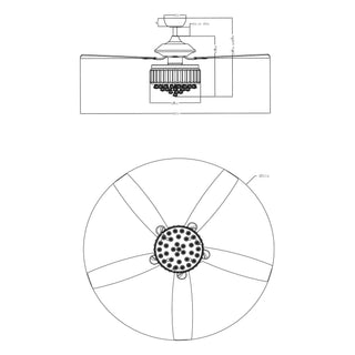 52" Elkton Modern Reversible Crystal Ceiling Fan With Chandelier