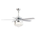 52" Elkton Modern Chrome Downrod Mount Reversible Crystal Ceiling Fan with Lighting and Remote Control - ParrotUncle