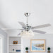 52" Elkton Modern Chrome Downrod Mount Reversible Crystal Ceiling Fan with Lighting and Remote Control - ParrotUncle
