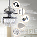 52" Elkton Modern Chrome Downrod Mount Reversible Crystal Ceiling Fan with Lighting and Remote Control - ParrotUncle
